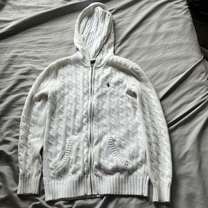 White polo sweater jacket